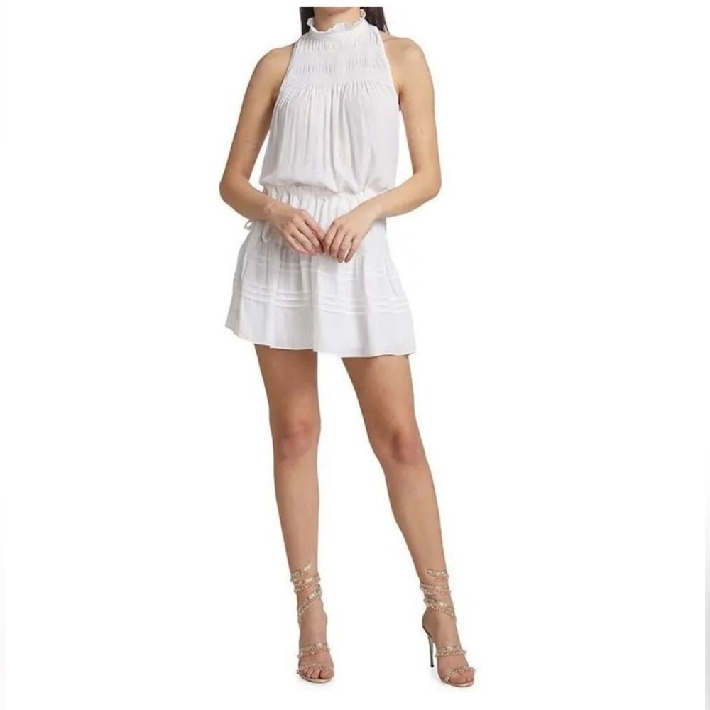 NWT RAMY BROOK FLYNN RUFFLE DRESS - white - Picture 9 of 9